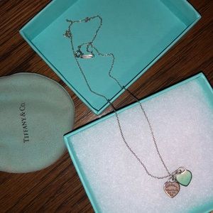 Tiffany&Co double mini heart necklace